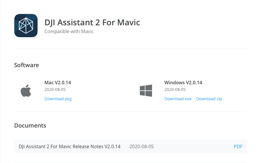 You will need to download DJI Assistant 2 For Mavic onto your computer to complete this update