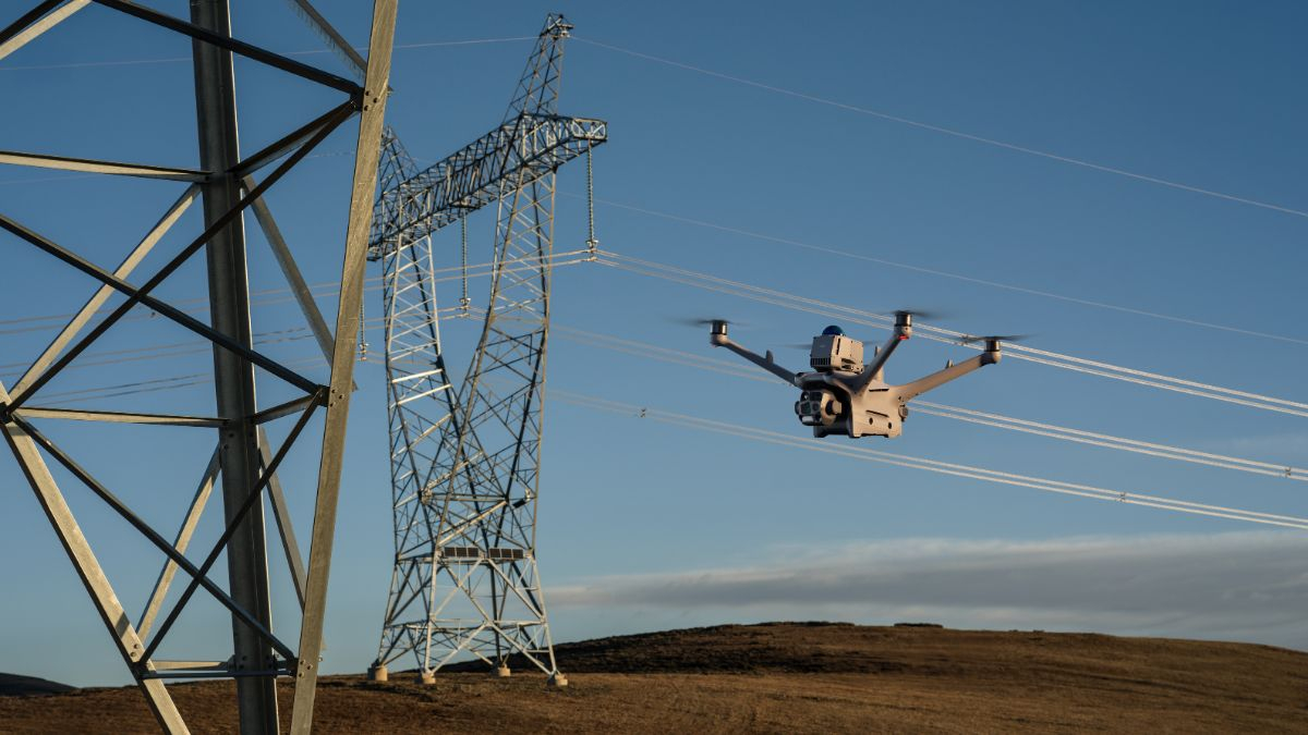 DJI Matrice 4D Power Line Surveyance drone